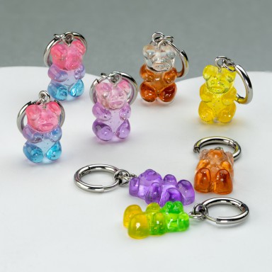 Orecchino singolo "Candy Bear" in acciaio inox