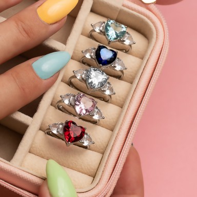 Adjustable heart ring