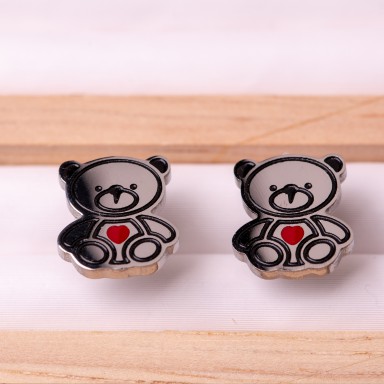 Bear earrings in stainless steel