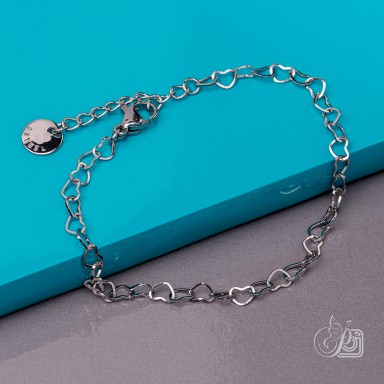 Stainless steel hearts bracelet