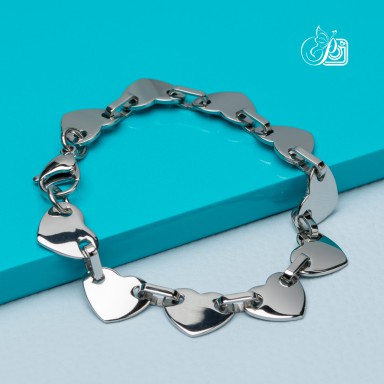 Stainless steel hearts bracelet
