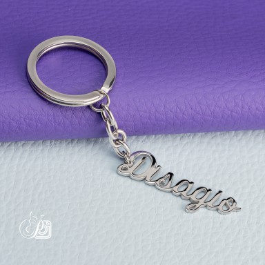 Keychain"disagio" woman in stainless steel