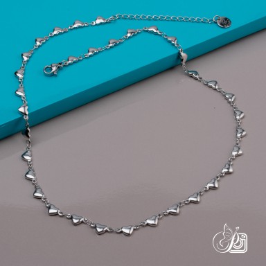 Girocollo cuori incatenati in acciaio inox