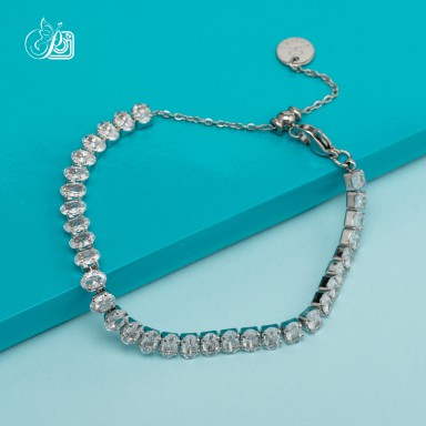 Tennis oval classic in stainless steel
