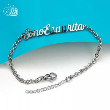 Bracciale "SonoEsaurita " in acciaio inox