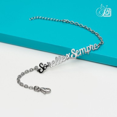 Bracciale "Sorelle per sempre" in acciaio inox