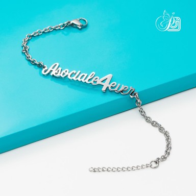 Bracciale "Asociale4ever" in acciaio inox