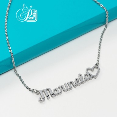 Girocollo con nome o scritta personalizzata e logo in acciaio inox