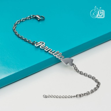 Bracciale con cavallo e nome personalizzabile in acciaio inox