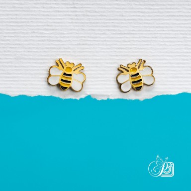Bee earrings in stainless steel