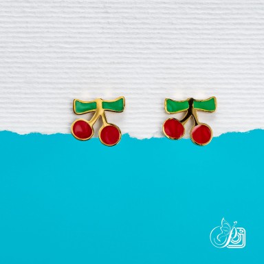 Cherries earrings in stainless steel