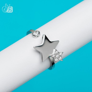 Anello regolabile stelle in acciaio inox