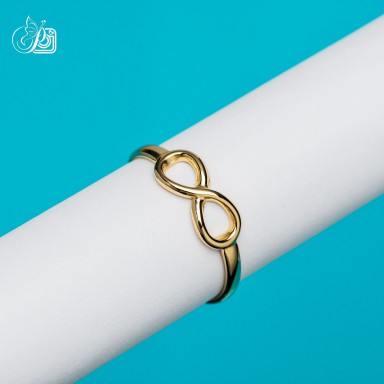Anello regolabile infinito in acciaio inox placcato oro