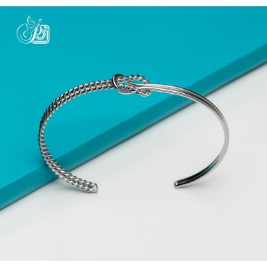 Bracciale nodino treccia in acciaio inox