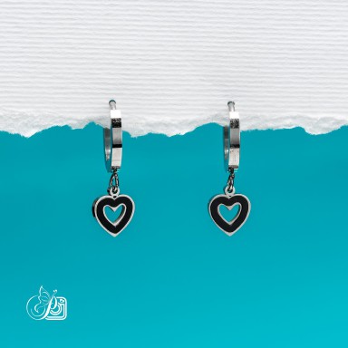 Heart earrings in stainless steel
