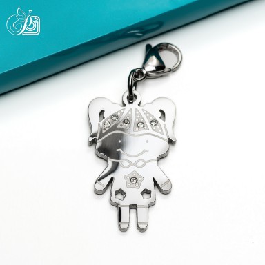 Girl charm in stainless steel