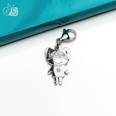 Girl charm in stainless steel