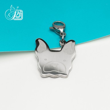 Bouledogue charm in stainless steel