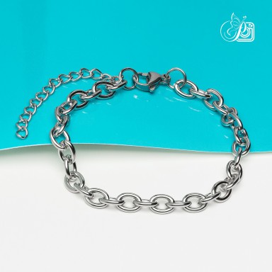 Base bracciale catena per charm in acciaio inox