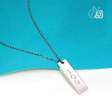 Customizable stainless steel bar necklace