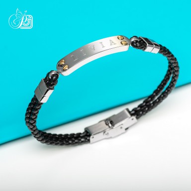 MOOREA bracelet in eco-leather and stainless steel