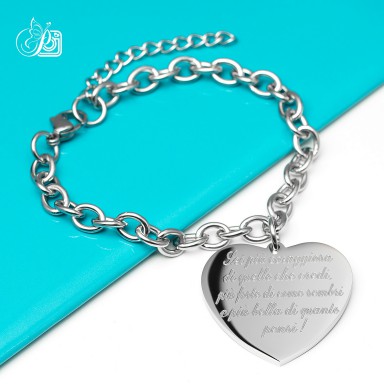 "You are more beautiful than you think" bracelet in stainless steel