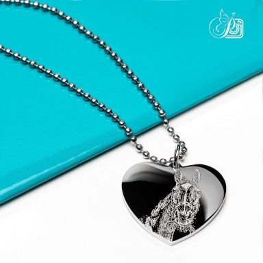 Heart Necklace with photo in stainless steel