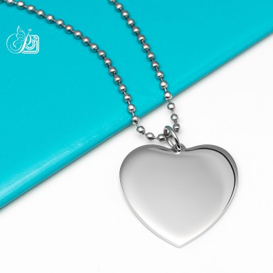 Custom heart necklace in stainless steel