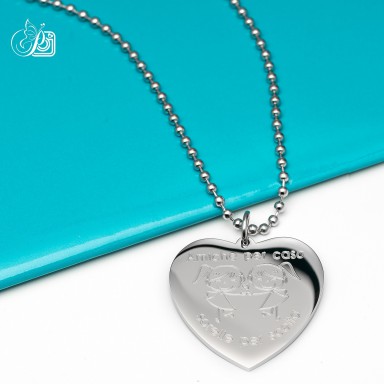 Necklace "Friends by chance sisters for choice" stainless steel