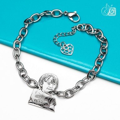 Bracciale foto "Legami d'amore" in acciaio inox