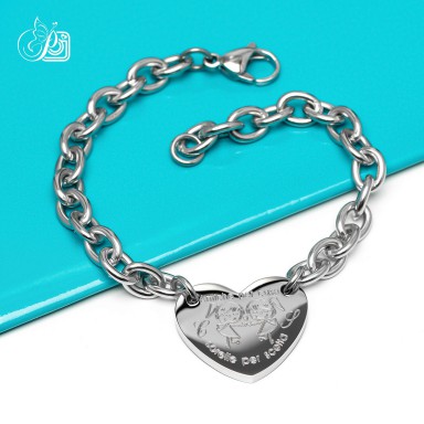 Bracciale "Amiche per caso, sorelle per scelta" cuore incatenato