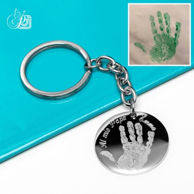 Keyring imprint in stainless steel