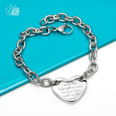 Bracelet with heart for sister