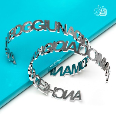 Bracciale "ANCHE OGGI UNA GIOIA DOMANI" in acciaio inox