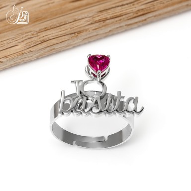 PREVENDITA Anello "Io Basita" collezione MOODS regolabile in acciaio inox