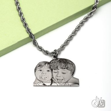 Girocollo foto "Legami d'amore" in acciaio inox
