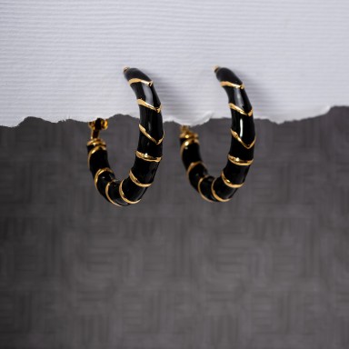 Earring "Twist" smaltati in acciaio inox