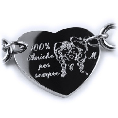 Bracciale 100% amiche in acciaio inox