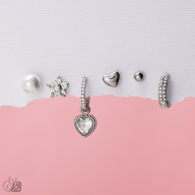 Set 6 orecchini "Camilla" in acciaio inox