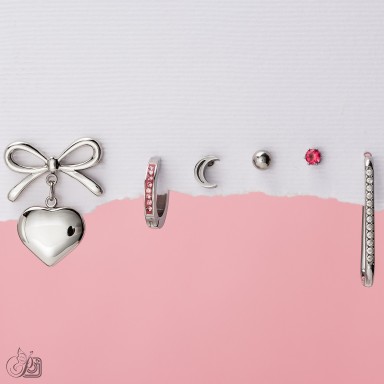 Set 6 orecchini "Beatrice" in acciaio inox