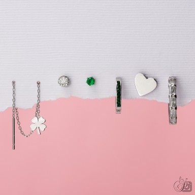 Set 6 orecchini "Alessia" in acciaio inox