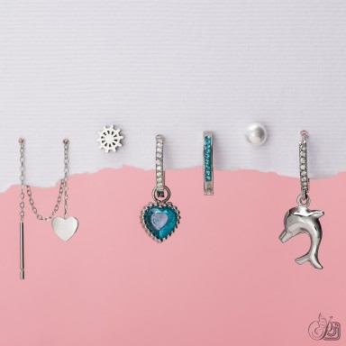Set 6 orecchini "Azzurra" in acciaio inox