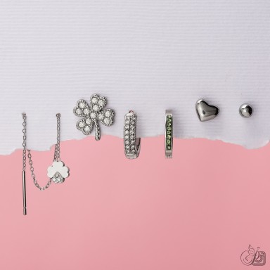 Set 6 orecchini "Luisa" in acciaio inox