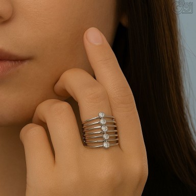 Anello regolabile Filo infinito in acciaio inox