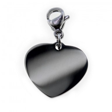 Heart charm in stainless steel 13 mm