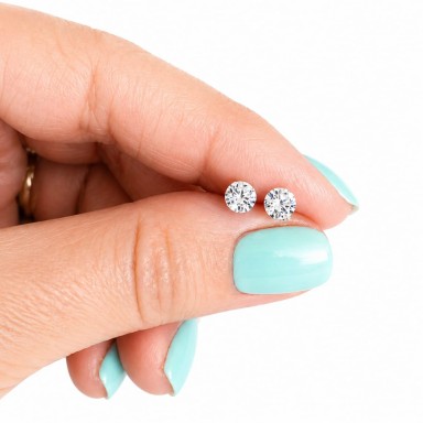 Coppia micro orecchini Punto luce argento 5mm