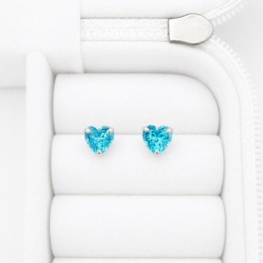 Mini orecchini Zircone color acquamarina mm 5