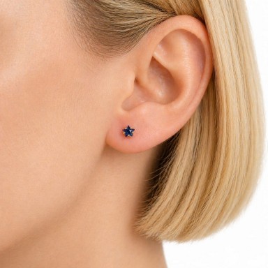 Single lobe earring 925 silver star