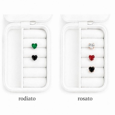 Orecchino cuore singolo argento 925 con zircone